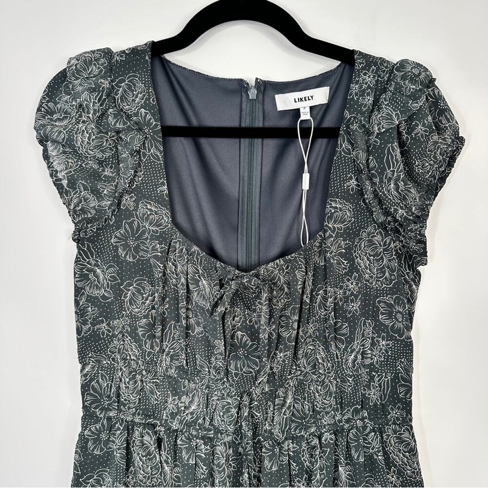 Likely Moss Dress Size 2 charcoal and Ivory #0008 - Picture 3 of 10